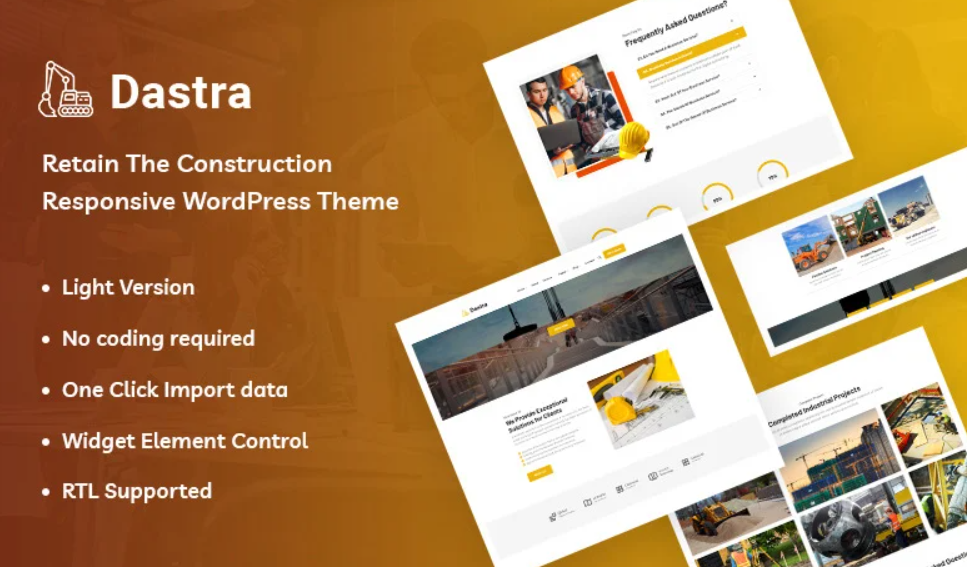 Discover Dastra – the ultimate responsive WordPress theme for construction businesses! With its stunning design