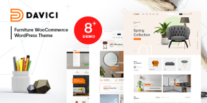 Davici by Wpbingo is a strong WP theme for Furniture WooCommerce stores. It uses the latest version of Bootstrap as the back-end framework