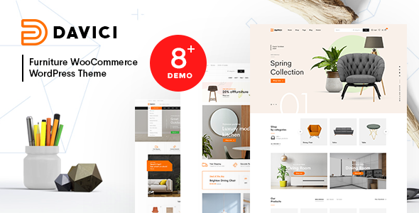 Davici by Wpbingo is a strong WP theme for Furniture WooCommerce stores. It uses the latest version of Bootstrap as the back-end framework