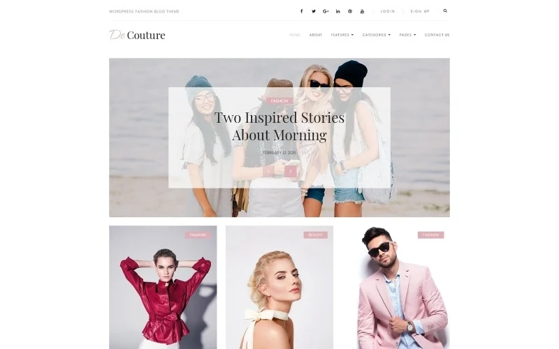 A minimalistic design that focuses on splendid pictures and a bunch of social option that will help to communicate with followers - an ideal combination for a fashion or beauty blog. All the blocks are accurately organized and categorized to interest the viewer. 1-minute easy installation could be performed without…