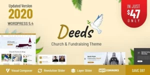 Build a modern church website with Deeds premium Church WordPress Theme 2020. Easy customization