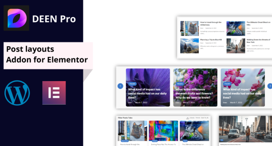 Elevate your website design with Deen Pro | Post Layouts Addon for Elementor! Enjoy stunning