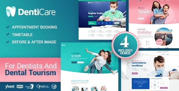 Discover DentiCare: a top-notch WordPress theme for dentists and dental tourism. Unique design