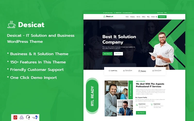 Desicat is one of the best IT solution and business superpower for WordPress Theme. The theme created by high functionality. There have More Element for making any kind of website. IT's building Elementor. It means you need to make edit your theme once a minute. you do not need any…