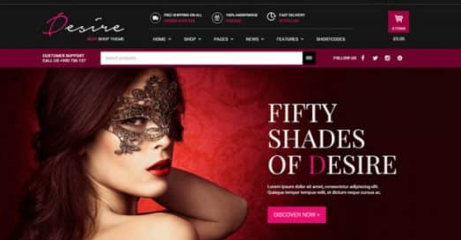 Discover Desire Sexy Shop Premium WooCommerce Themes