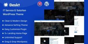 Deskt is a Modern  Powerful Technology  Software WordPress Theme. We fully include more functionality in our theme to make a perfect website. This WordPress Theme created specially for IT Solution  Services