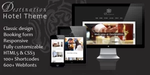 Destination is a responsive WordPress hotel theme designed for hotels