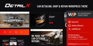 DetailX is a powerful Parking and Automotive WordPress Theme with a high-class design for car parking