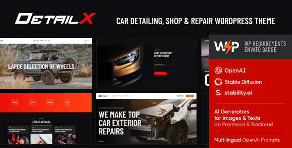 DetailX is a powerful Parking and Automotive WordPress Theme with a high-class design for car parking