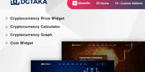 Dgtaka – Cryptocurrency WordPress theme is an awesome commercial Crypto Currency business website. You can start a new venture of online crypto-currency business using this site.