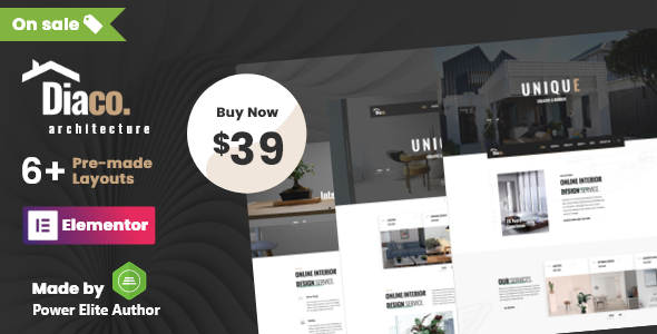 Transform your website with Diaco – the sleek and modern Architecture  Interior Design Elementor WordPress theme