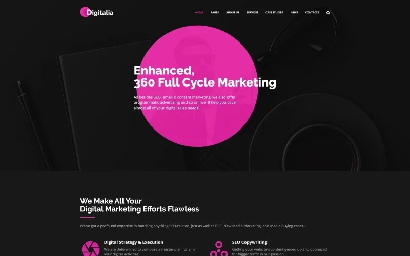 Enchanting Marketing Company WordPress Theme is just what you need to launch a professionally-looking website for your digital agency. Supplied with lifetime quality support service and in-depth documentation this theme will be a dream to use