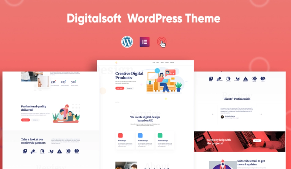 Discover Digitalsoft – a stunning SaaS and Software Elementor WordPress Theme designed for one-page websites. With its responsive design