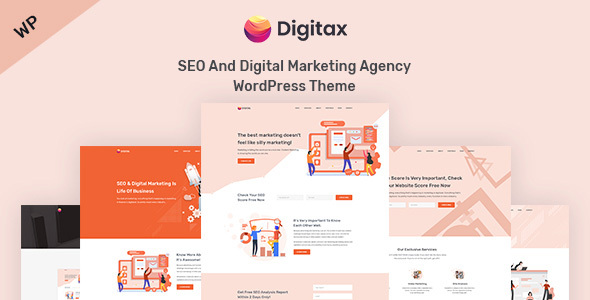 Elevate your digital marketing game with the Digitax SEO  Digital Marketing Agency WordPress Theme—sleek design