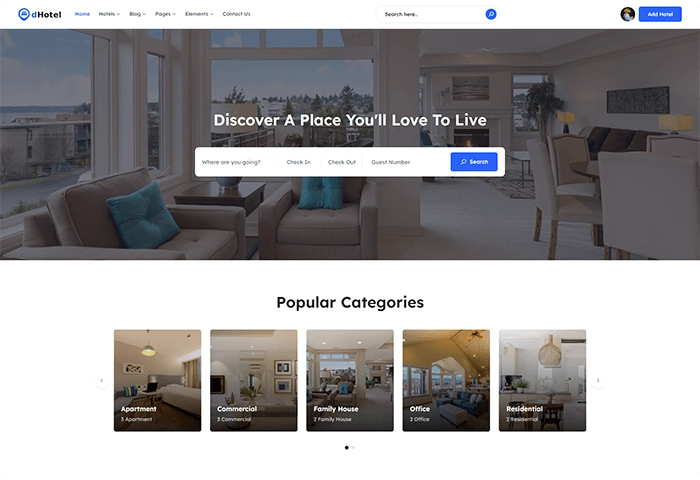 dHotels is mapped out with the aim to allow you to create a hotel directory website exactly the same way you have in your imagination. This hotel theme for WordPress is 100 % mobile responsive. Meaning