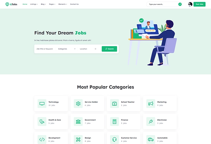 dJobs is a WordPress directory theme enabling you to create a job directory website where you can turn the employers to submit their job listings. Literally