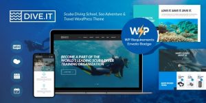 DiveIt Scuba Diving School WordPress Theme has a contemporary  functional design. It is created specifically for Scuba Diving School