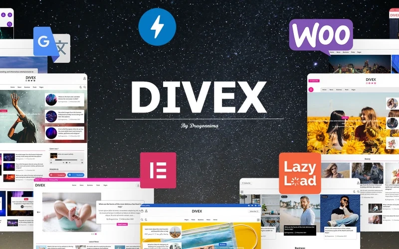 Divex is a responsive and clean WordPress magazine theme. With Divex theme