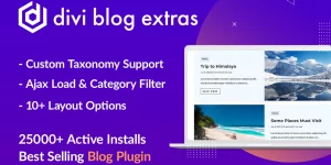 An easy-to-use Divi plugin that has a fast and intuitive blog module to create beautiful  attractive blog archive pages without writing any code. It includes 8 different blog layouts with several layout variations that support creating archive pages of Category