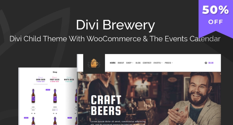 The Divi Brewery Child Theme comes already integrated with WooCommerce