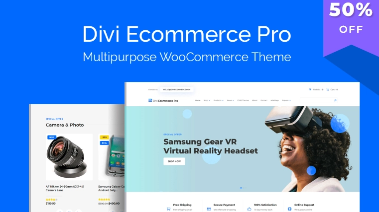 Divi Ecommerce Pro has professionally-styled product pages and pricing tables for selling memberships or monthly service plans.