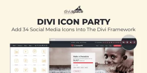 Divi Icon Party integrates over 50 social media icons within Divi’s main header. Not only will this feature create a unique