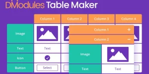 Divi-Modules – Table Maker brings beautiful responsive tables to the Divi Builder. Style every part of the table from Content to Columns