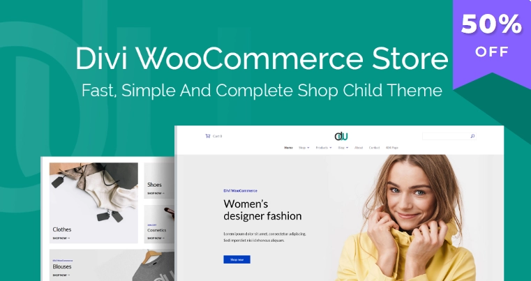 The Divi WooCommerce Store child theme was created for speed and flexibility.