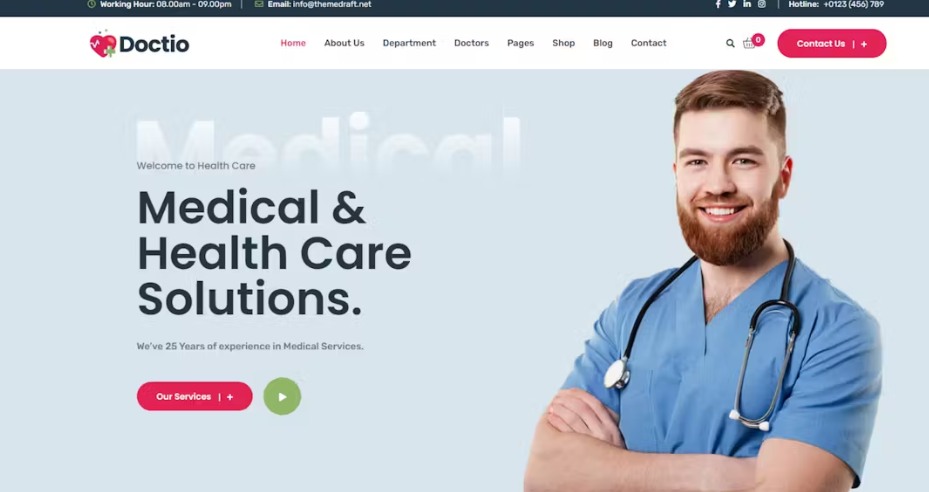 Discover Doctio - the ultimate Medical Health WordPress Theme! With its responsive design