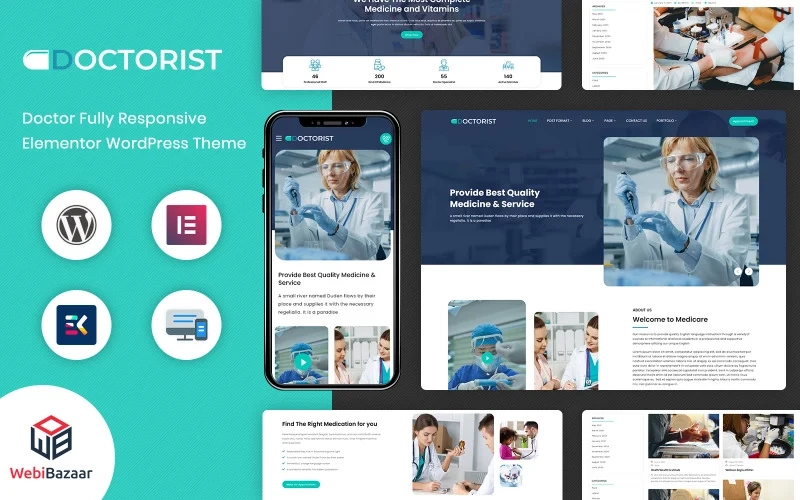 Doctorist is Elementor Wordpress theme for health and website medical related attractive theme that built for an array of manufecures