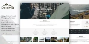 Dolomia is a fully responsive WordPress Theme designed with a creative and clean design. This template have different layouts and is the perfect solutions for building Mountain Guide