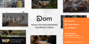 Boost your home service business with the Dom House Services Elementor WordPress Theme. Professional