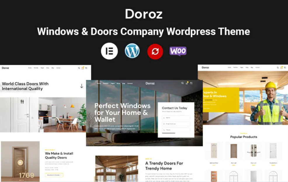 Discover the Doroz Windows  Doors Company WordPress Theme