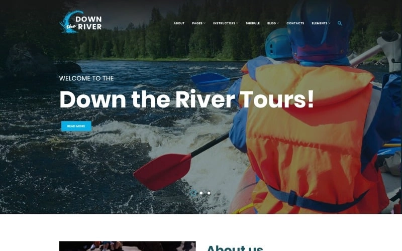 Down the River is a great theme for websites dedicated to rafting