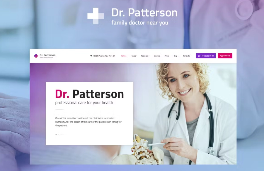 *Dr.Patterson is an ultimate beautiful all-purpose Medical WordPress theme. It matches any modern projects in the field of contemporary hospital