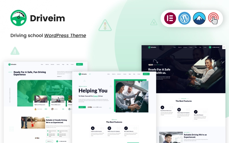 Driveim - An exclusive driving training WordPress theme for driving schools