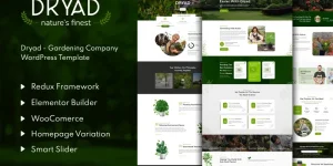 Dryad is a WordPress Template created for the simple purpose of making your gardening business better and more marketable. offering you all the features and options needed for setting up you ideas. Based on a Bootstrap framework