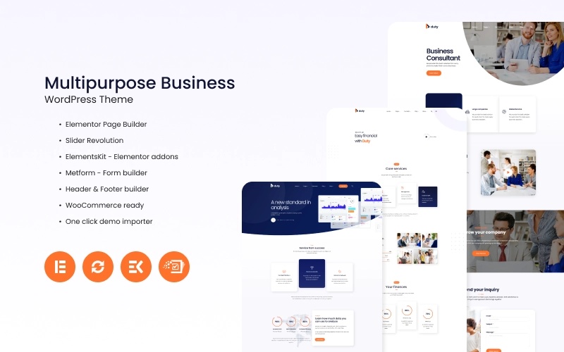 Duty - Multipurpose Business WordPress Theme has advanced features and elements to help you build your creative business website in minutes. Duty theme gives you extensive flexibility with customizable features in all the elements you can do: customize page layouts