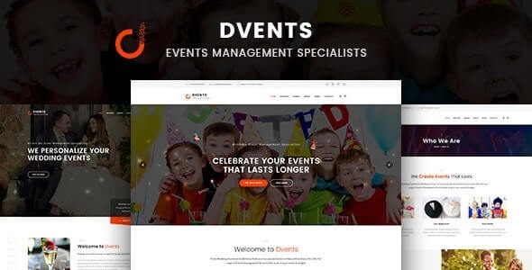 DVENTS is a Modern and Clean WordPress Theme for Events Management Companies and Agencies. This design suits any type of Events like Weddings