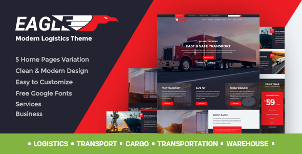 Elevate your logistics business with Eagle Logistics WordPress theme. Responsive