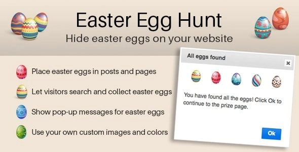 Unleash fun with the Easter Egg Hunt plugin for WordPress! Hide charming easter eggs on your site