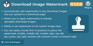 Easy Digital Download Image Watermark extension allows you to easily add watermarks to your Easy Digital Downloads images. These watermarks can be an image copyright symbol