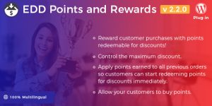 Easy Digital Downloads Points and Rewards extension allows you to reward your customers for purchases and other actions with points which can be redeemed for discounts.