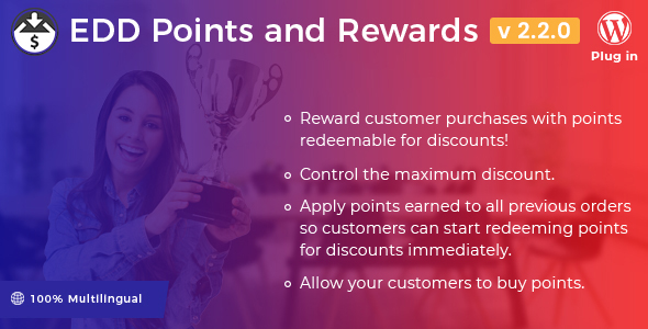 Easy Digital Downloads Points and Rewards extension allows you to reward your customers for purchases and other actions with points which can be redeemed for discounts.