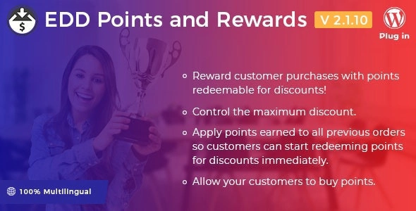 The Points and Rewards extension allows you to reward your customers for purchases and other actions with points that can be redeemed for discounts on future purchases. The number of points awarded per purchase can be configured globally