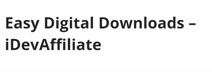 Easy Digital Downloads iDevAffiliate add-on allows you to reward commissions to your affiliates when they refer a user that makes a successful purchase. It is a great way to improve your sales and popularity in the online world.