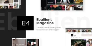 A contemporary design and a variety of modern layouts make Ebullient a true WordPress beauty! The theme has been carefully made for all news agency  magazine websites