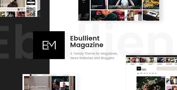 A contemporary design and a variety of modern layouts make Ebullient a true WordPress beauty! The theme has been carefully made for all news agency  magazine websites