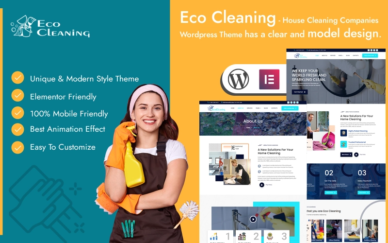 ATT Software presents the easy-to-use EcoCleaning WordPress theme. You can develop new websites for your clients that offer different kinds of cleaning services. You can also modify the theme by adding customer-specific images along with their relevant content. The EcoCleaning WordPress theme allows you to develop websites quickly and easily…