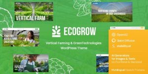 EcoGrow is a colorful agricultural WordPress Theme. It is perfectly suitable for natural food related websites